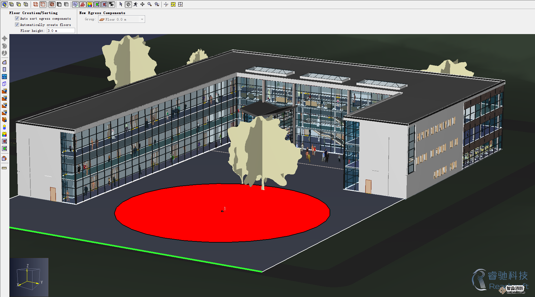 昆明消防安全評估昆明人員疏散能力模擬分析軟件Pathfinder7